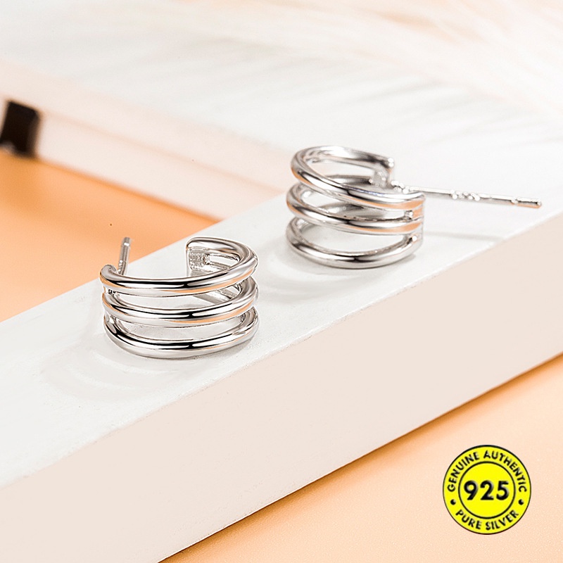 Anting Stud Bahan Sterling Silver Untuk Unisex