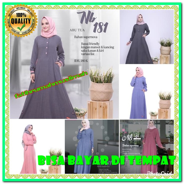 Baju Gamis Nibras Terbaru 2020 Model Dress Wanita Syari Muslim Mu WP596  Murah Syari Nibras Nb 181