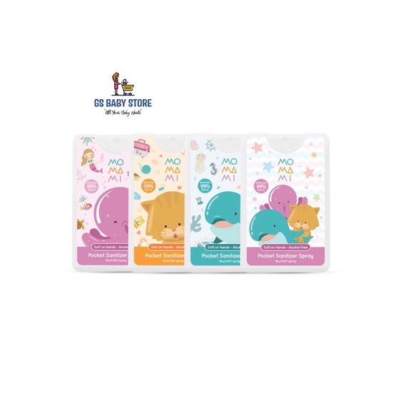 MOMAMI Pocket Sanitizer 18ml Cat Whale / Sanitizer Anak