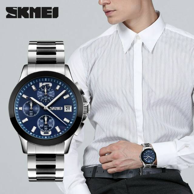 SKMEI Jam Tangan Analog Chrono Pria 9126 ORIGINAL