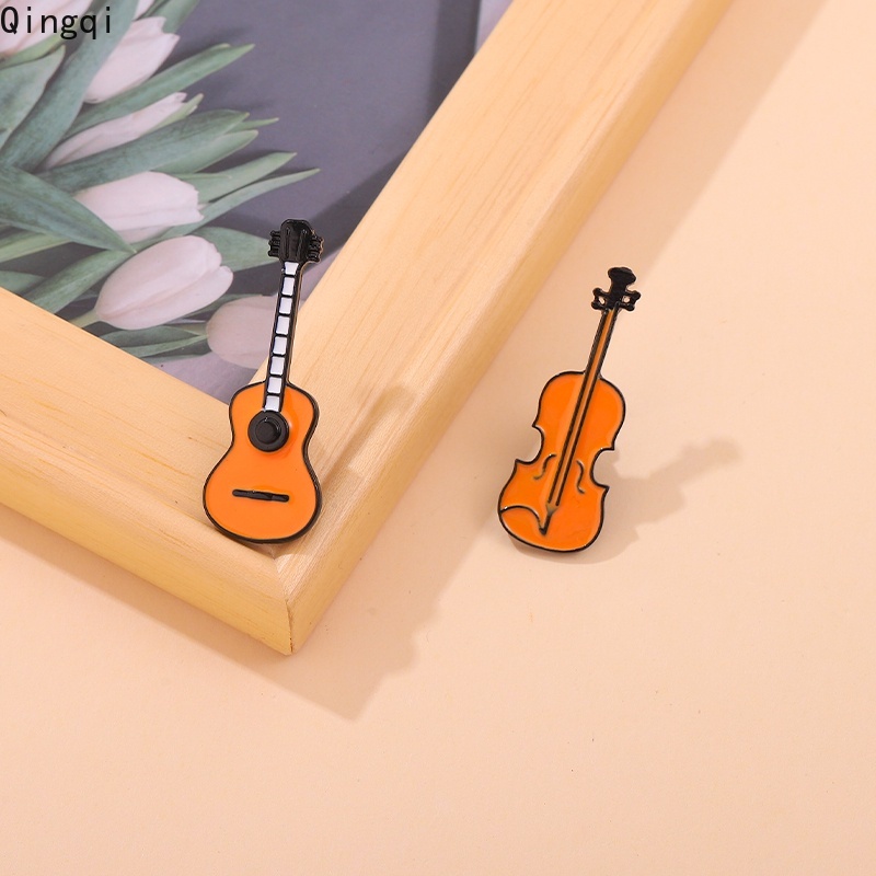 Rock Bros Pin Enamel Desain Kartun Band Musik Gitar Bass Untuk Hadiah