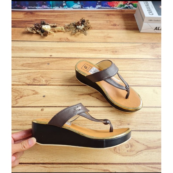 ABBUSHOES  NN 01  Wedges Sandal Jepit (Terbaru)