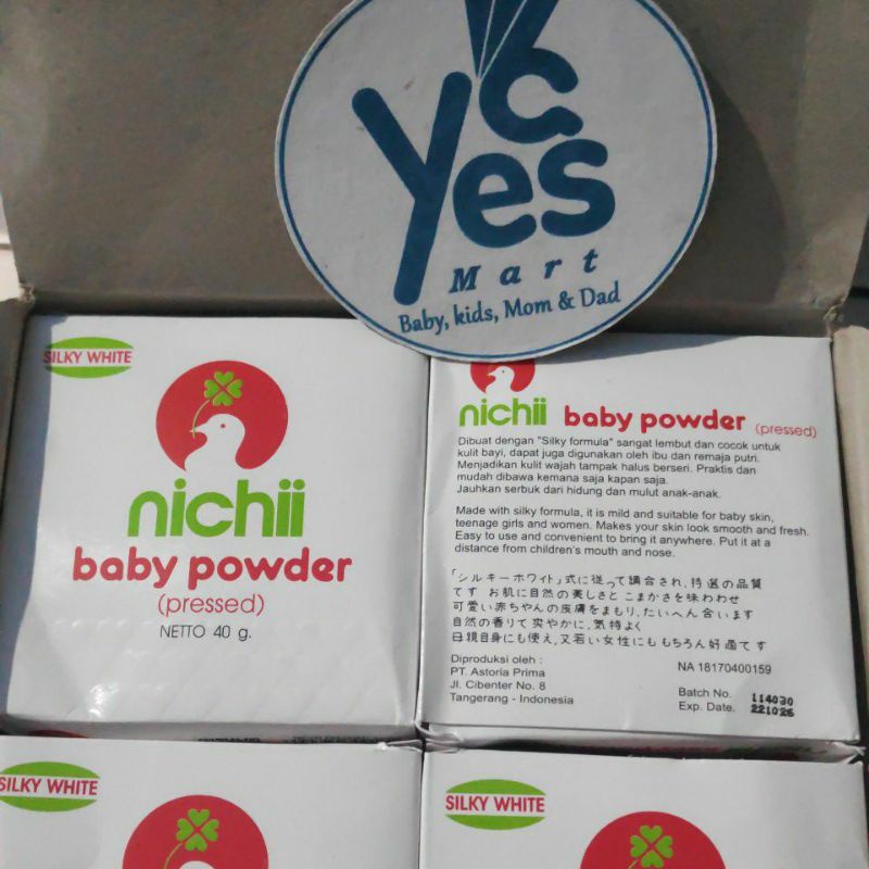 COD Nichii Baby Compact Powder Exp2026 Pressed Dewasa Remaja Bedak Wajah Muka Padat Bayi Nichi 40g Silky White