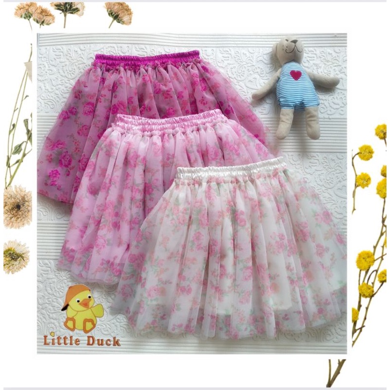 Rok tutu motif bunga
