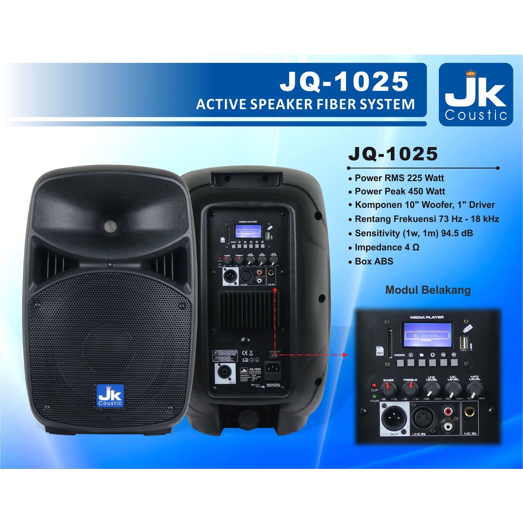 Speaker Aktif JQ 1025 JK Coustic Speaker 10inc