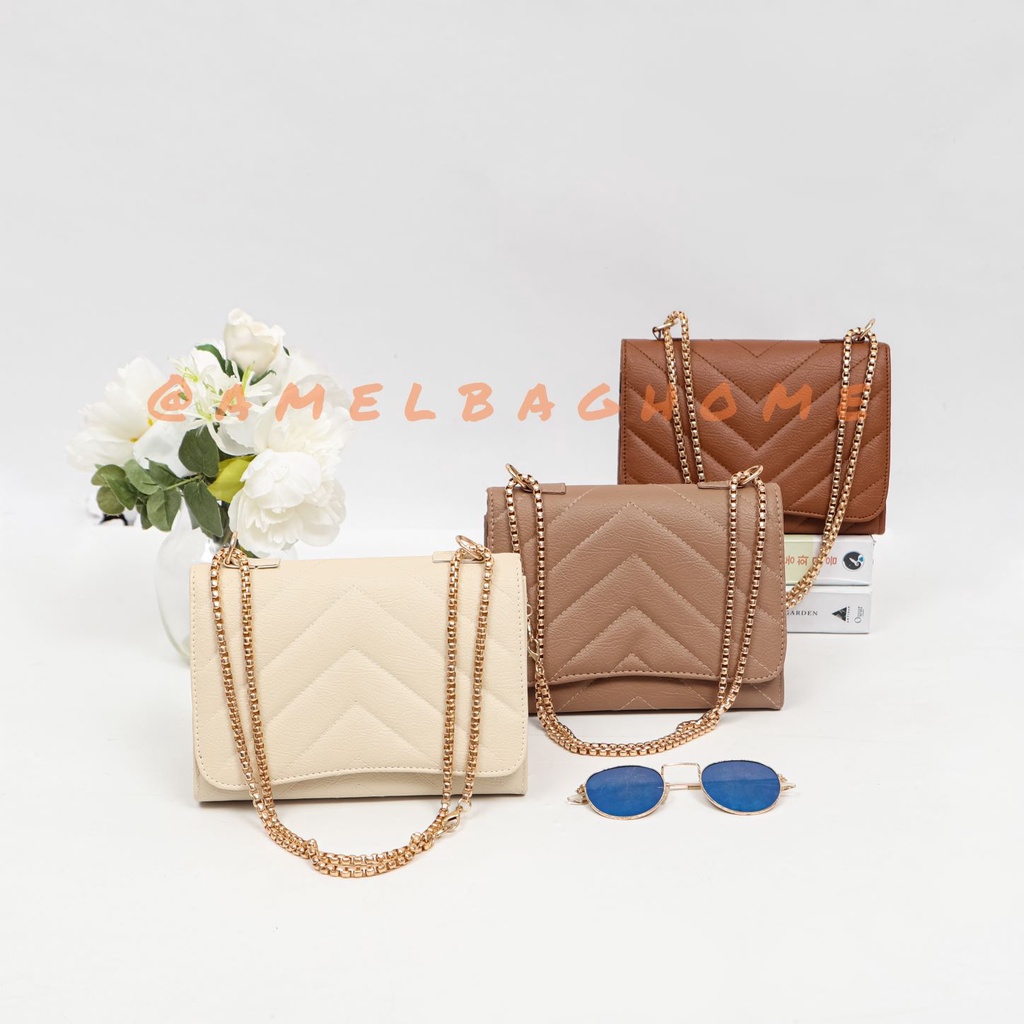 AMELBAGHOME - TAS WANITA LAURA - TAS SELEMPANG WANITA - TAS SLINGBAG FASHION TERBARU - TAS BAHU MURAH MERIAH TAS WANITA TERBARU TAS BAHU WANITA TAS MURAH TAS SELEMPANG MURAH TAS SLINGBAG TREND KEREN KEKINIAN