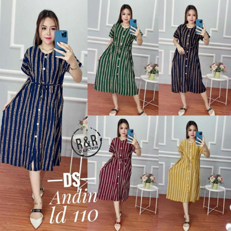 Daster Andin Salur LD 110 / Daster Busui Kancing Depan / Homedress Bumil Rayon Adem Bisa Pilih Warna