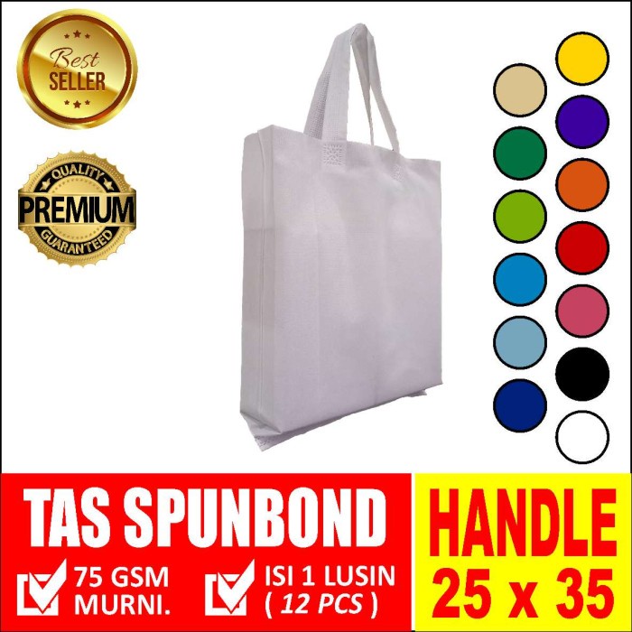 

SALE GOODIE BAG SPUNBOND HANDLE 25X35 - Tas Belanja Kain Press - PUTIH