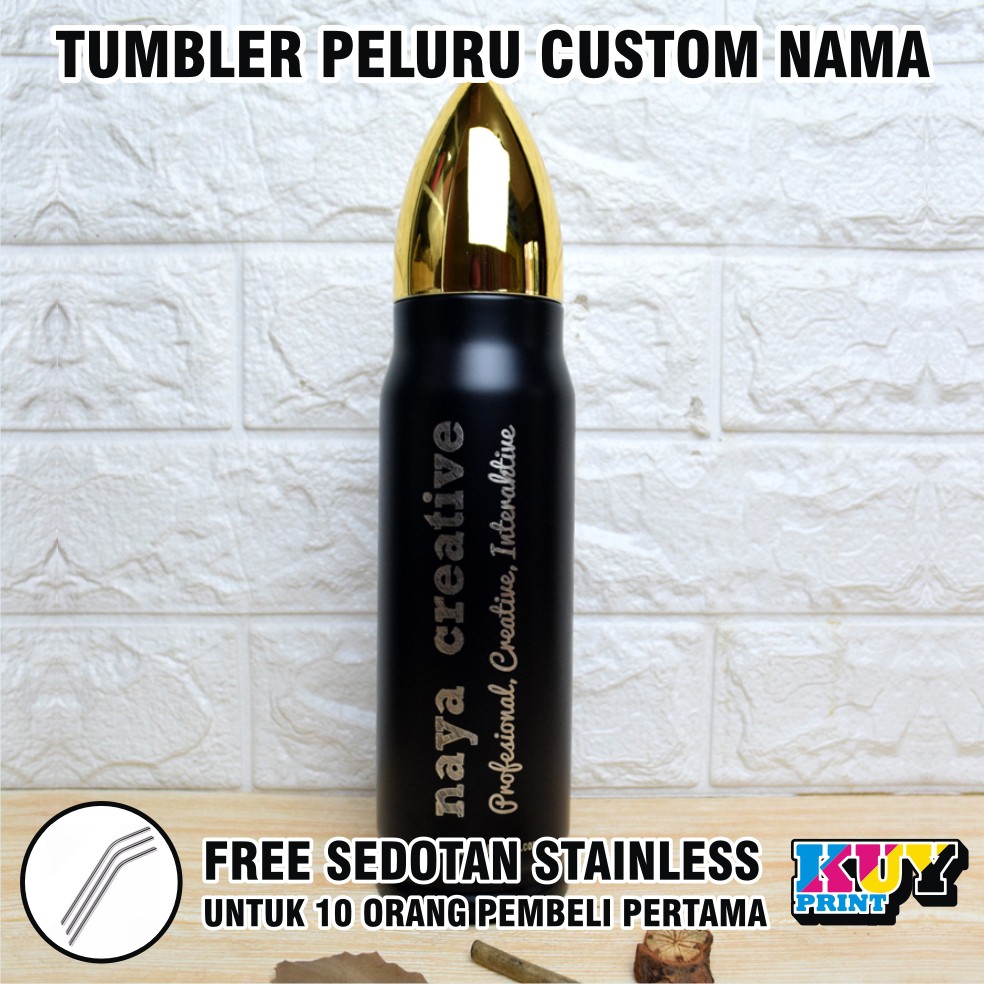 

KADO TENTARA / POLISI TUMBLER CUSTOM PELURU FREE BUBBLE WRAP