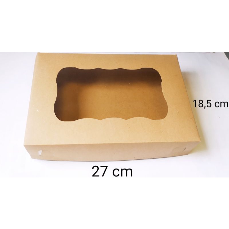 

Dus Donat isi 6 Kraft Laminasi 27x18.5x5// dus roti/ dus cookies/ box kraft