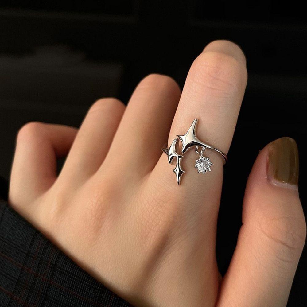 Preva Cincin Punk Warna Silver Punk Asli Alloy Adjustable