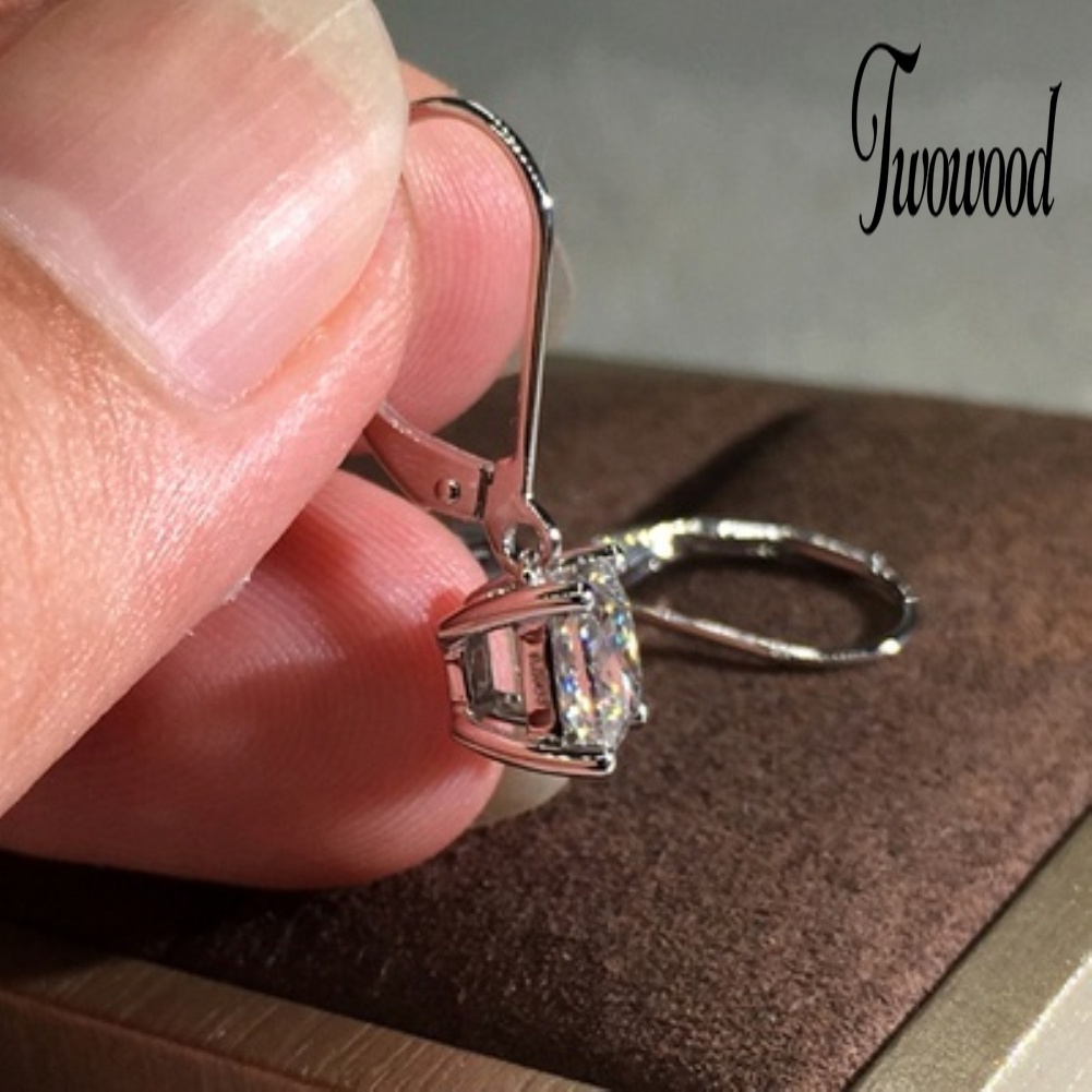 Anting Menjuntai Bahan Cubic Zirconia Gaya Princess Untuk Wanita