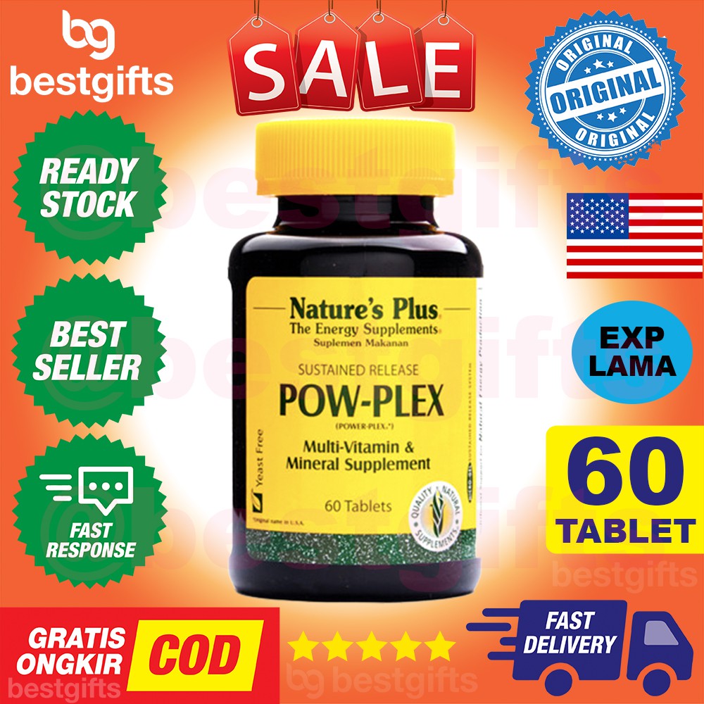 NATURE'S NATURES NATURE PLUS POW PLEX POWPLEX POW-PLEX NUTRISI METABOLISME IMUNITAS SARAF 60 TABLET