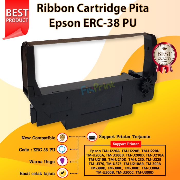 Ribbon Cartridge Compatible Epson ERC-38 BR ERC38 TMU220 Black Red