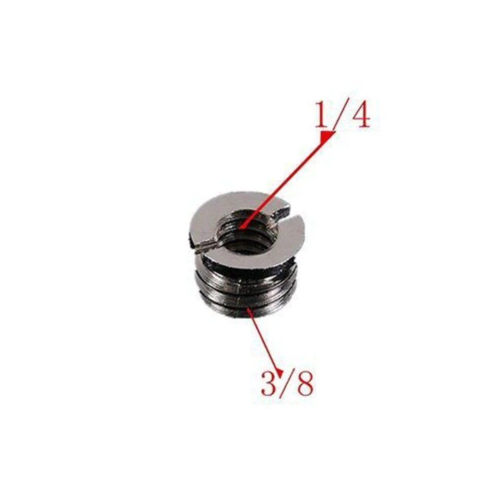 Skrup reducer 3/8 to 1/4 inch Camera Tripod Thread Adapter Convert Nut Screw Adapter