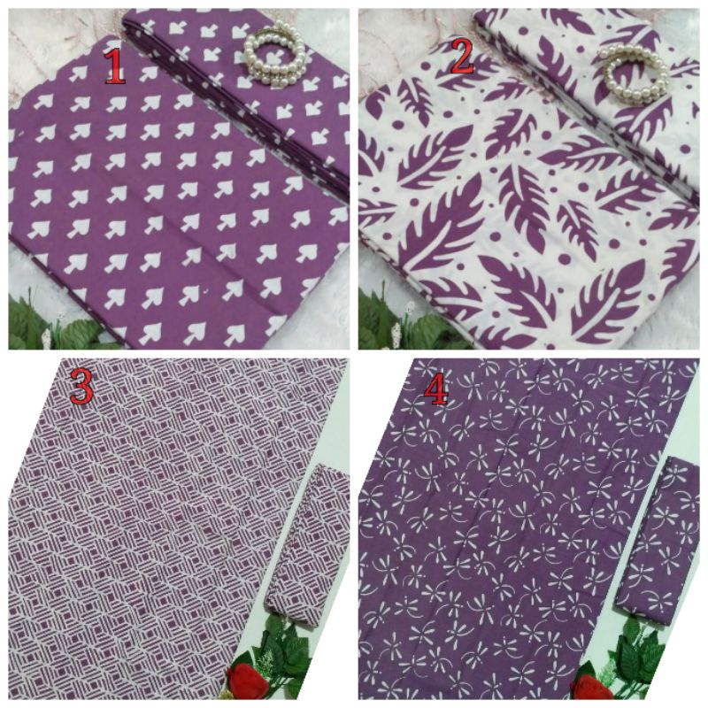 Kain Batik Cap Garutan Ungu Lilac Bahan Batik Ungu Kain Batik Ungu Batik Cap Ungu Kain Batik Katun H