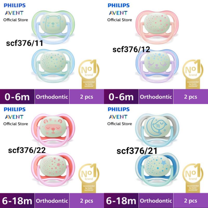 Philip Avent Soother Soft, curved soothie, Empeng Dot Bayi Avent soft 0-6m 6-18m