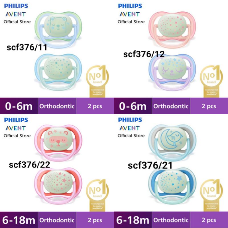 Philip Avent Soother Soft, curved soothie, Empeng Dot Bayi Avent soft 0-6m 6-18m