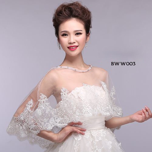 [READY STOCK] CARDIGAN LACE BRUKAT PESTA PENGANTIN BOLERO WANITA PUTIH BWW003