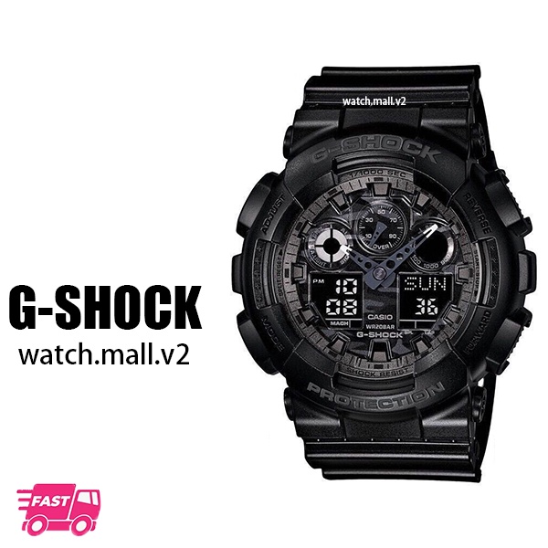 Casio Watch Jam Tangan Pria G-SHOCK Waterproof Men's Automatic LED Lighting Watch GA-100MMC-1A