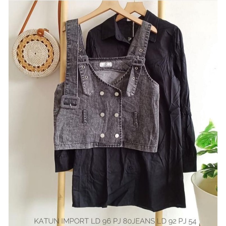 atasan katun import  mix jeans