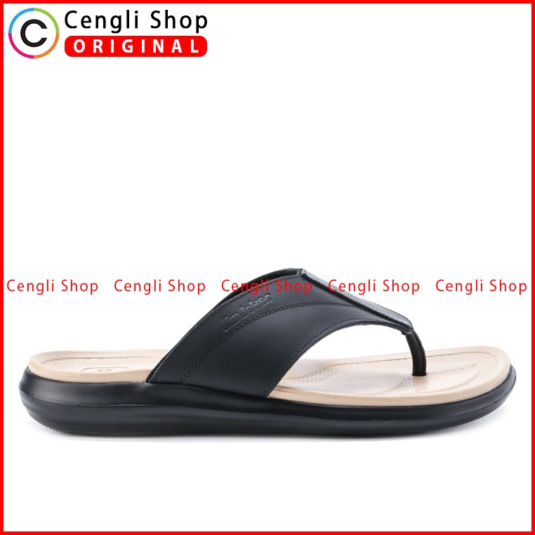 SANDAL CASUAL JIM JOKER PRIA ORIGINAL JEPIT KULIT BRANDED HITAM JJ11