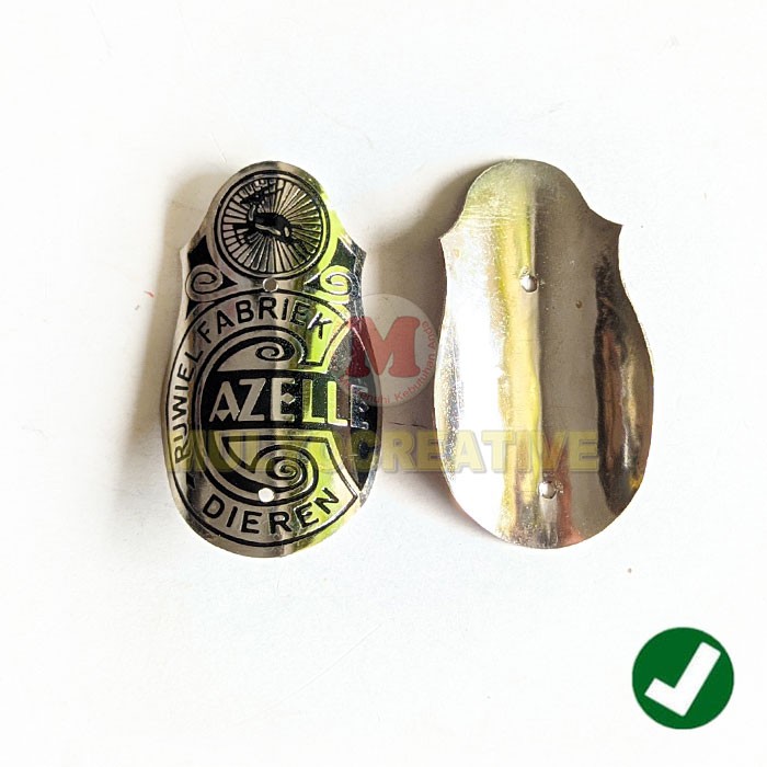 Plat Emblem Gazelle Label Merek Logo Gazelle Sepeda Onthel Merk Gazelle