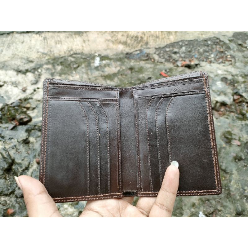 Dompet full kulit luar dalam pria berdiri 3/4