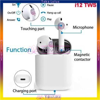 [NEW] Headset i12 TWS | i12 Macaron HEADSET BLUETOOTH DENGAN KOTAK PENYIMPANAN &amp; Lanyard headphone