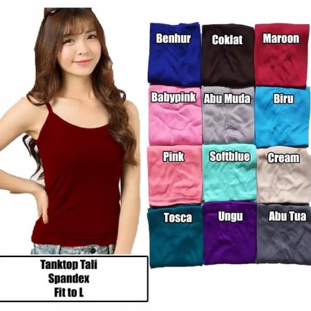 (TT TL) Tank Top Dewasa Tali Kecil UKURAN L | Daleman wanita | Singlet | Tengtop Dewasa-3
