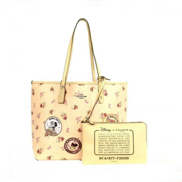 Totebag tas original authentic COACH Reversible City Zip Tote With Floral