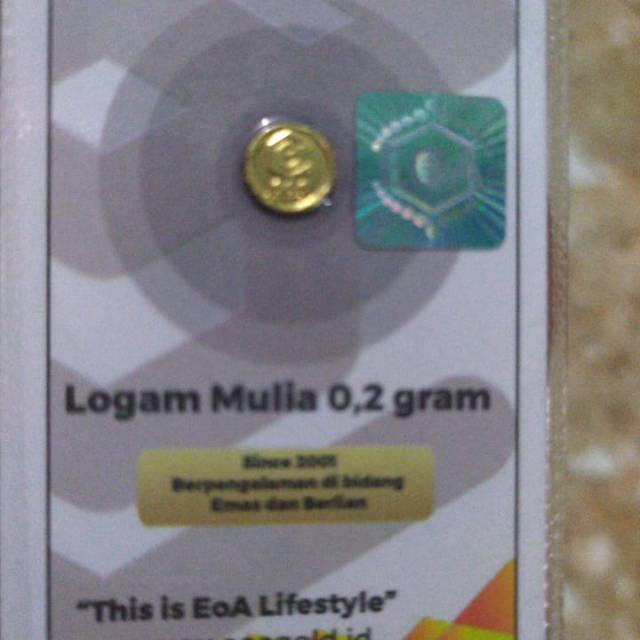 Emas EOA 0,2 gr murni 24 karat