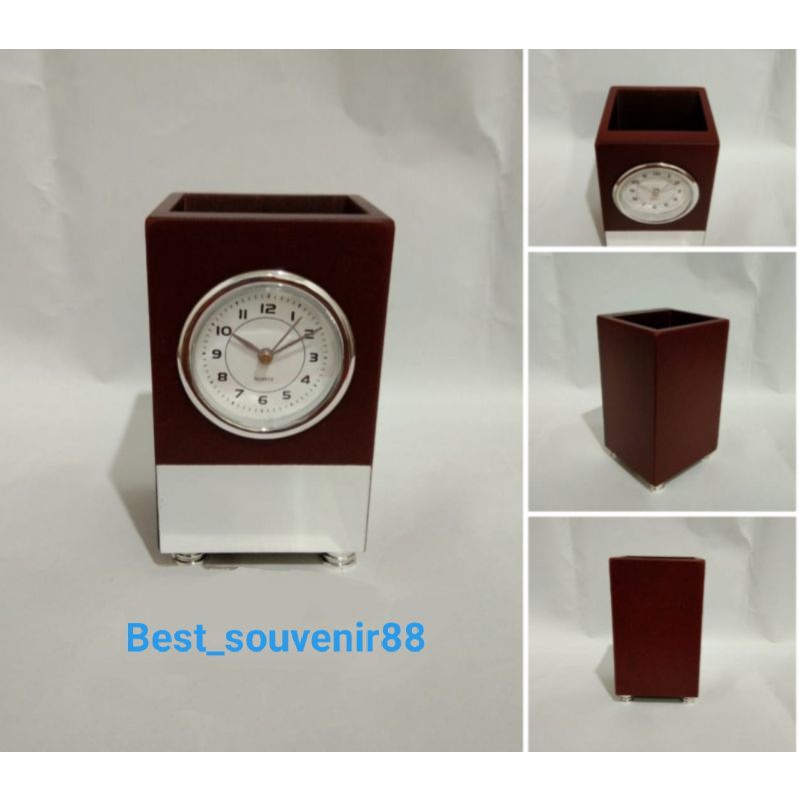 Jam meja 708/ Jam meja kayu/ Jam promosi / Jam souvenir