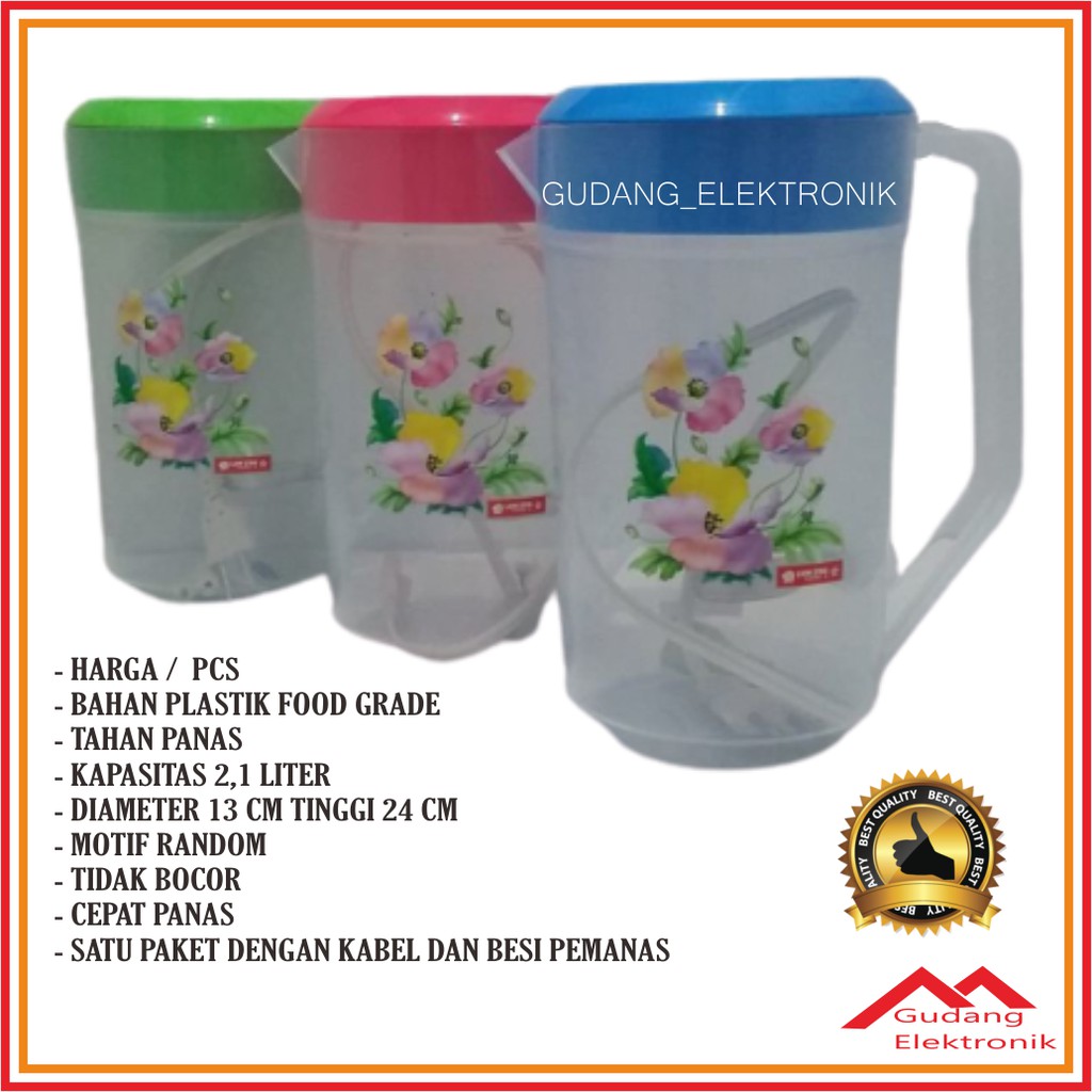 Jual Teko Plastik Listrik Pemanas Air Lion Star Liter Murah Bagus