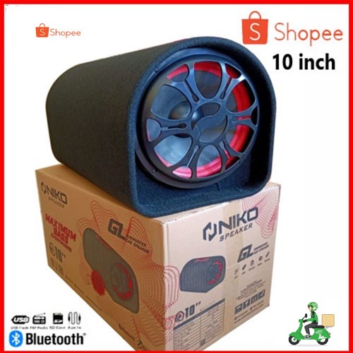 NIKO GL10 - Speaker Tabung 10 inch -Subwoofer Car speaker GL 10 Bluettooh,Radio,USB/TF,Karaoke AC/DC