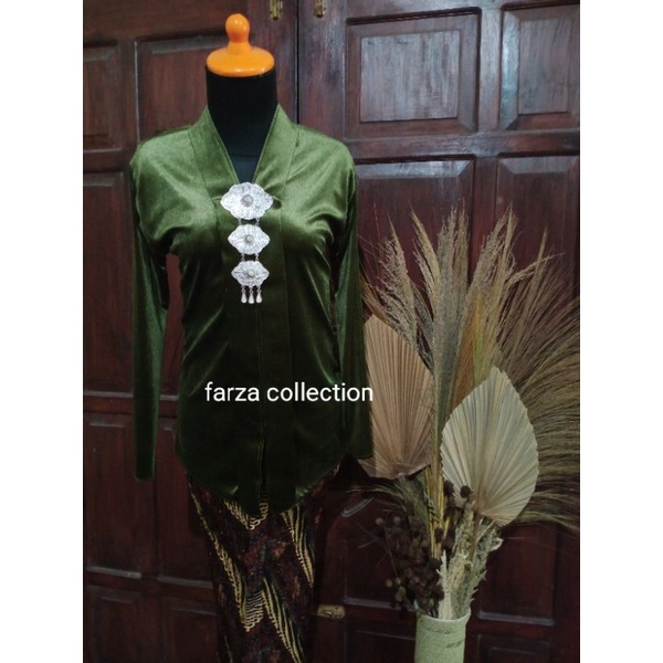 atasan kebaya kutubaru / encim Sage olive( hanya atasan saja)