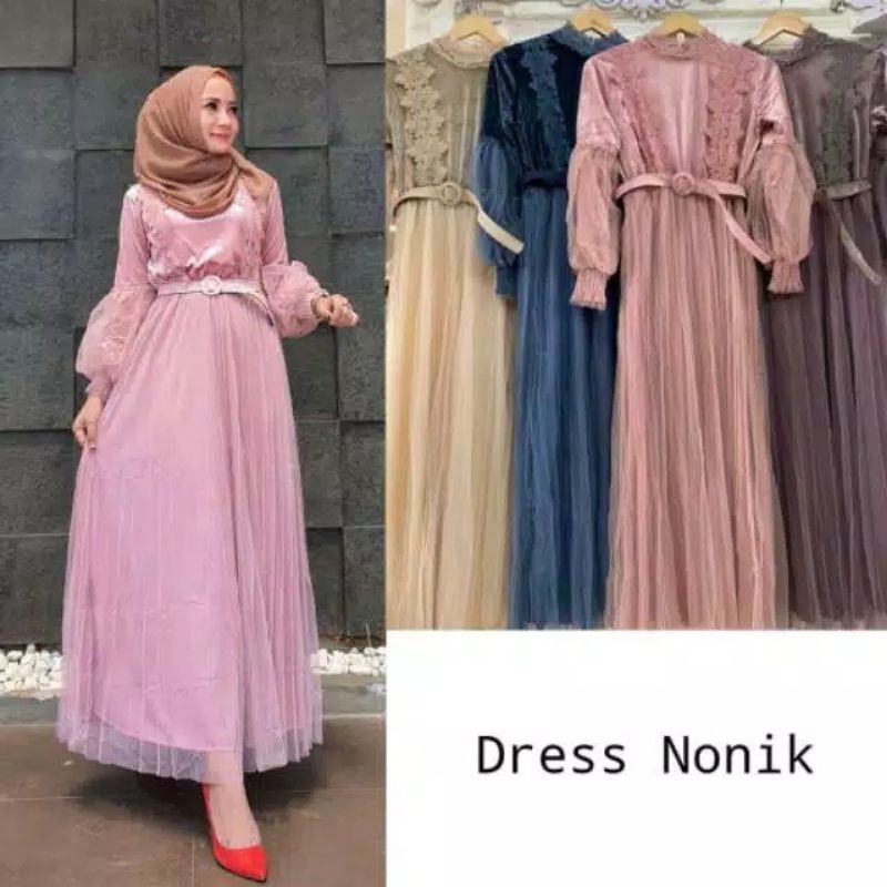 XC - Maxi Nuraini / Couple Nuraini / Maxi ZOYA / Dress Maxi Tile / Gamis Muslim Terbaru