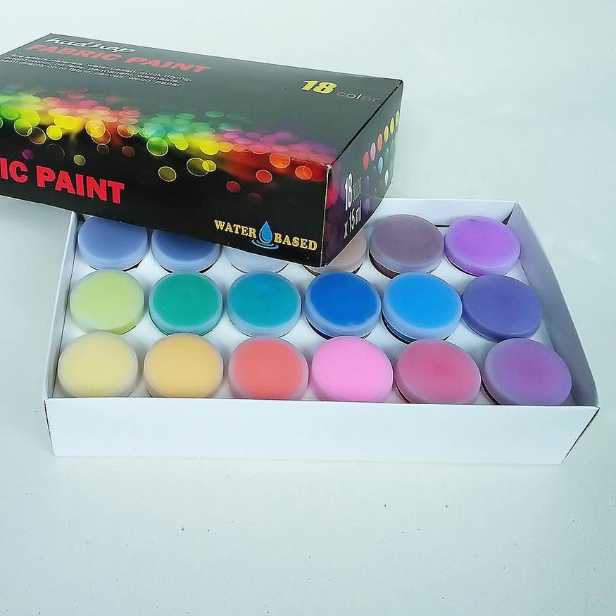 

⎇` cat lukis kain - cat tektil - serbaguna set 18 warna