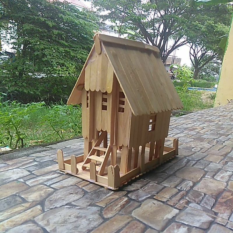 Jual miniatur rumah adat rumoh aceh dari stik es krim | Shopee Indonesia