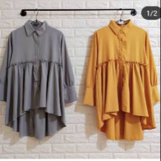 PREMIUM ! SESUAI GAMBAR Heila tunik sugar kleren bahan Zara import fit L