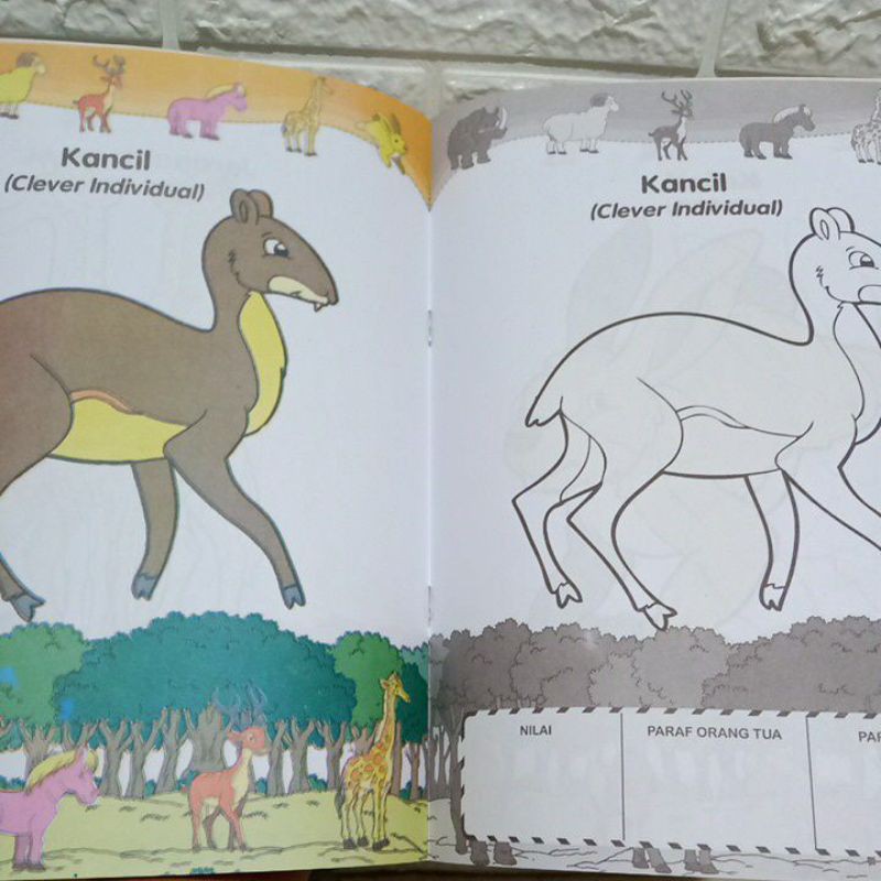 Buku Mewarnai Hewan Pemakan Rumput Untuk Paud/Tk