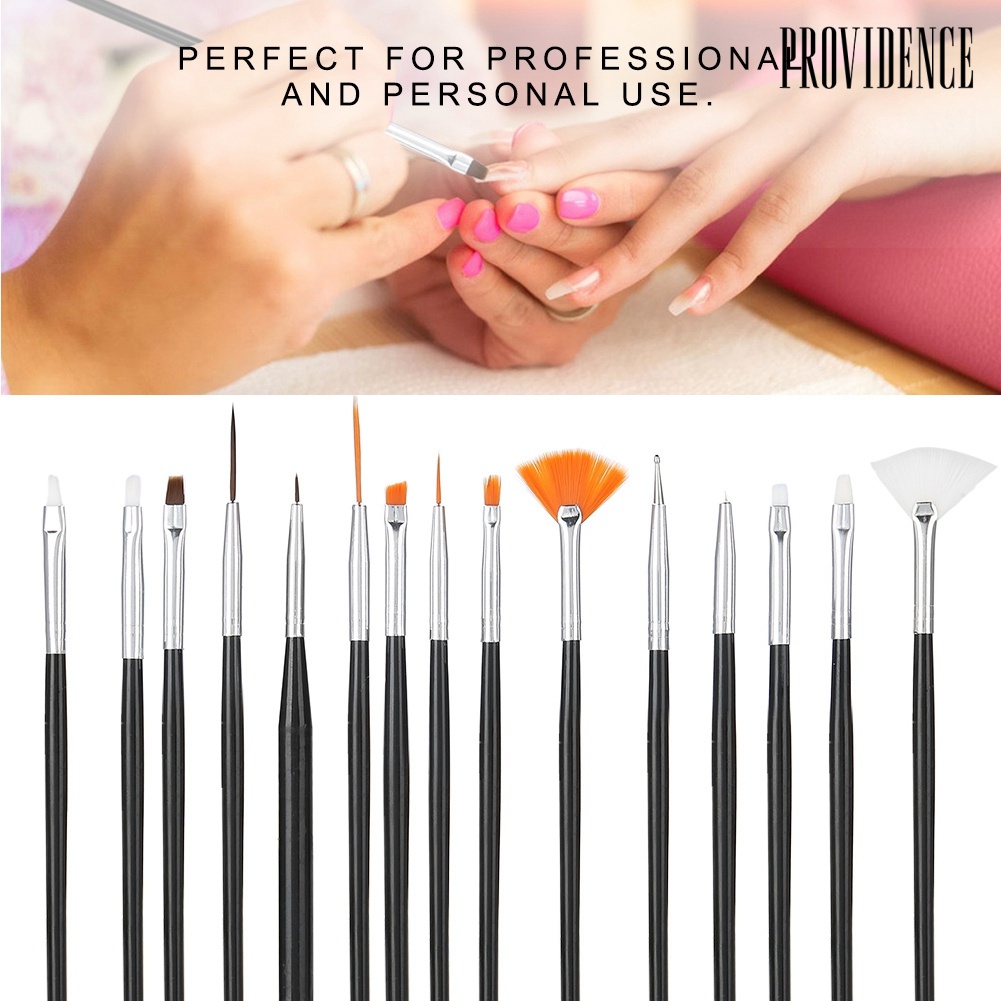 Providence 15Pcs/Set Pro Nail Art Drawing Dotting Polish Makeup Pen Brushes Manicure Tool