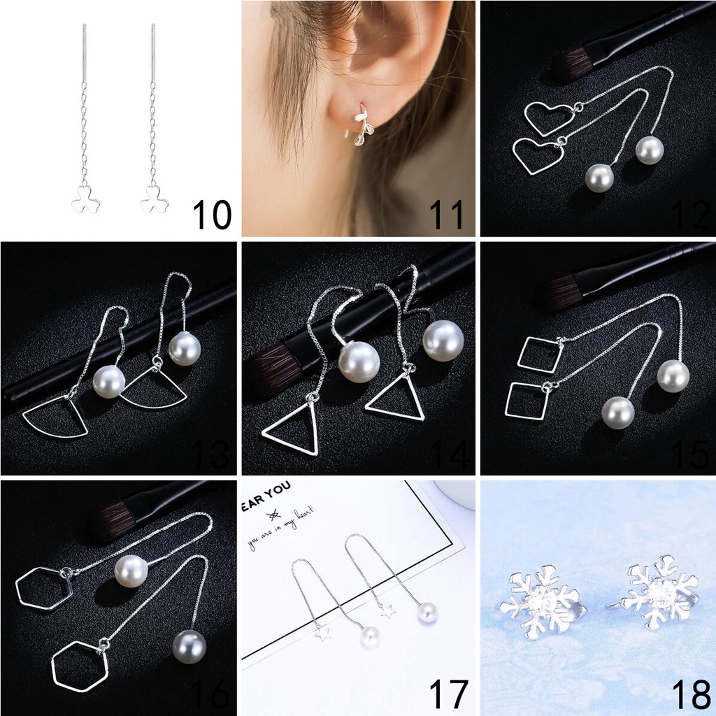 925 anting-anting perak murni, Busana sederhana, Anting-Anting wanita, Perhiasan Fashion Korea, Aksesoris telinga ED004