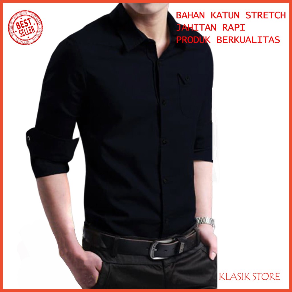 KEMEJA POLOS PRIA COWOK CASUAL FORMAL LENGAN PANJANG G6F8 Kemeja Distro Lengan Panjang Pantai Murah