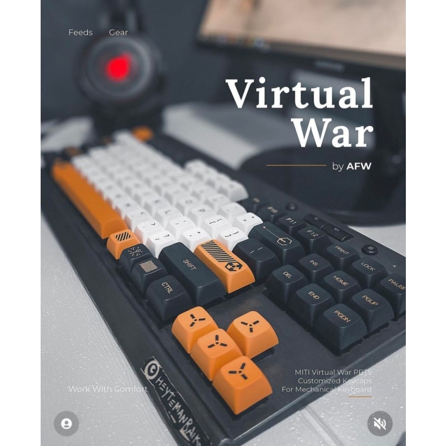 MITI Virtual War Keycaps For Mechanical Keyboard PBT5 Customized  - AFW