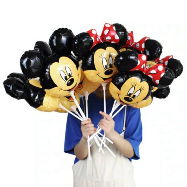 Balon Foil Kepala Minie Micky Mouse 35cm / Balon Micky Mouse / Balon Karakter Minie Mouse