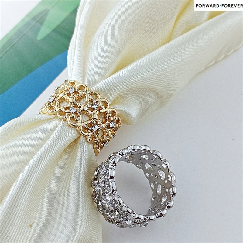 Cincin Syal Hijab Muslim Bahan Alloy Dengan Kristal Untuk Wanita M40295