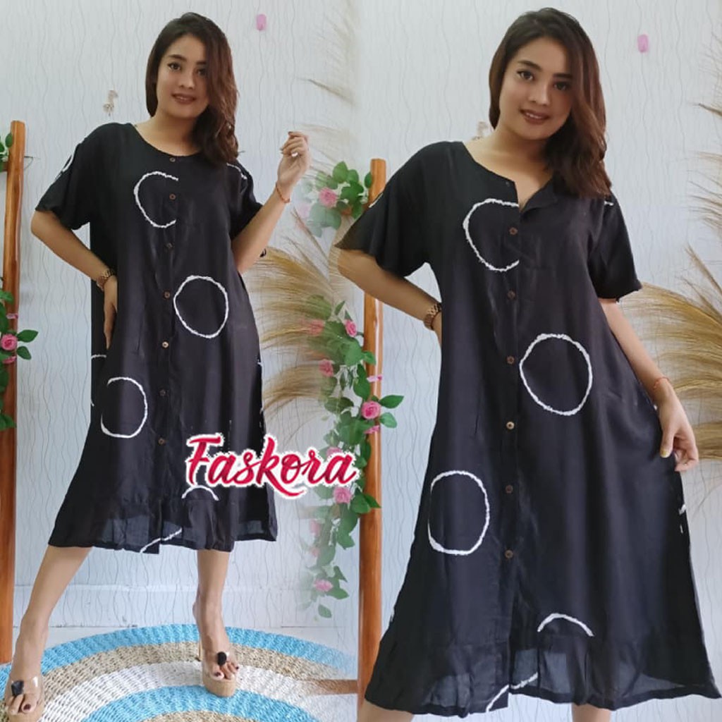 Daster Jumbo Busui Kekinian Manda Sibori / Daster Bali Busui Kancing Depan / Baju Daster Jumbo Baru