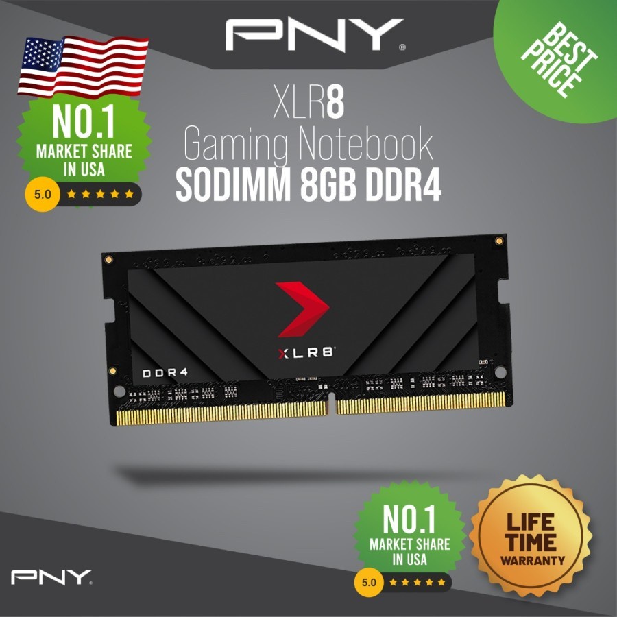 RAM SODIMM FOR LAPTOP PNY 8GB/16GB DDR4 PC4-3200 XLR8 GAMING