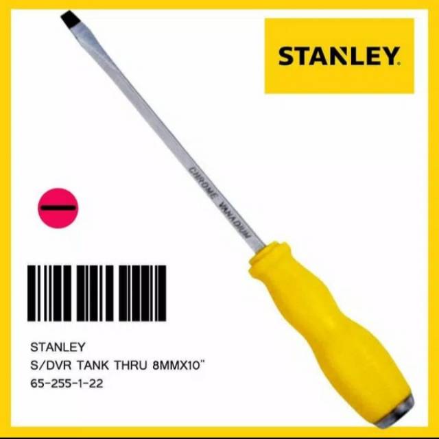 obeng ketok min 8mm x 10" Tang Through (Slotted) S/Driver stanley 1-65-255